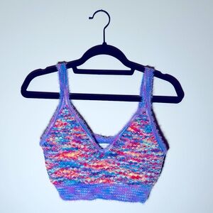 NWOT Colorful Knit Cropped Tank Top